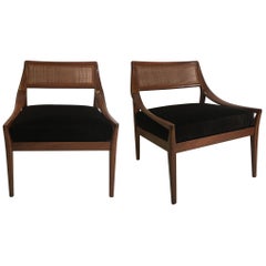 Pair of Walnut Armchairs by Kipp Stewart for Directional