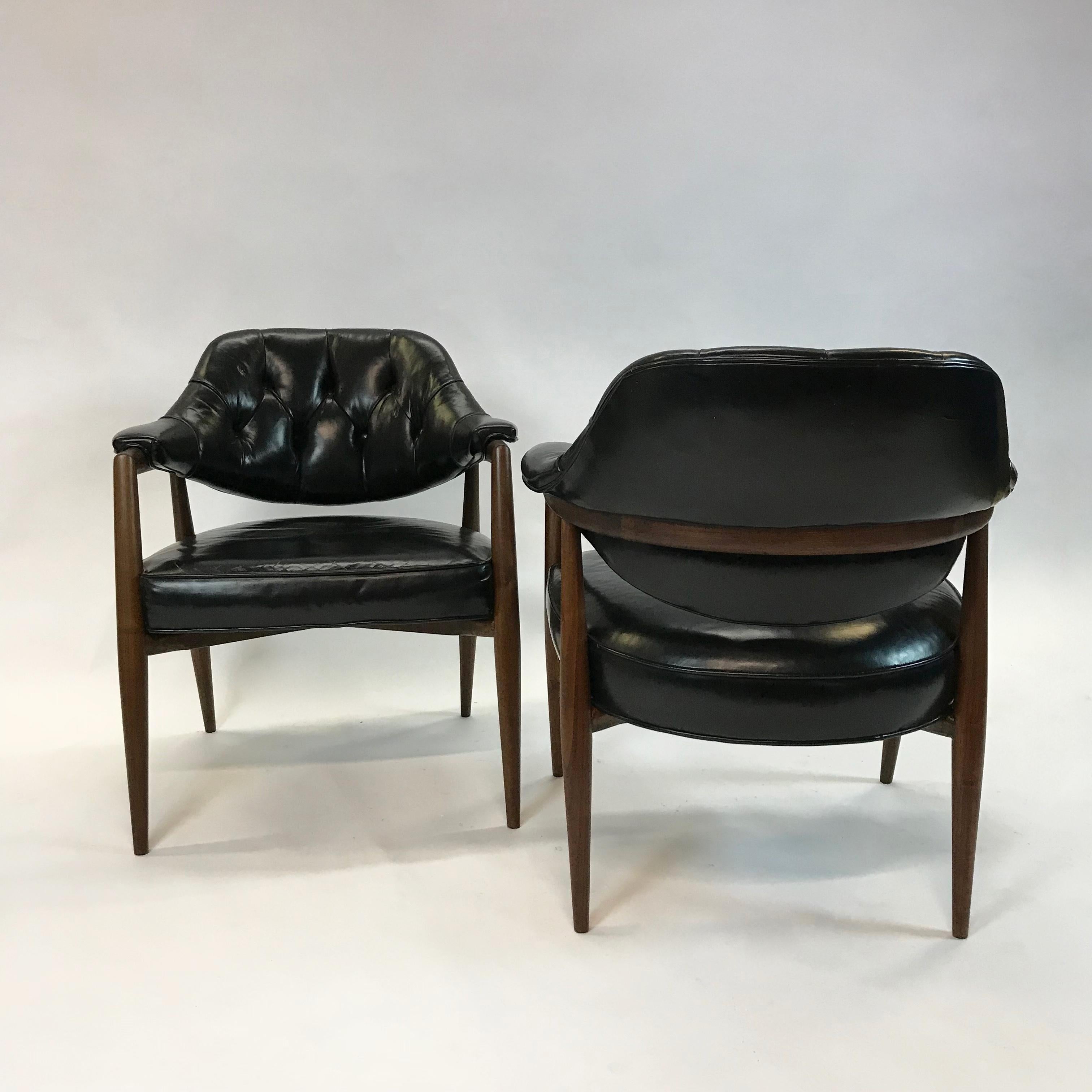 American Pair of Walnut Armchairs by Maurice Bailey for Monteverdi-Young