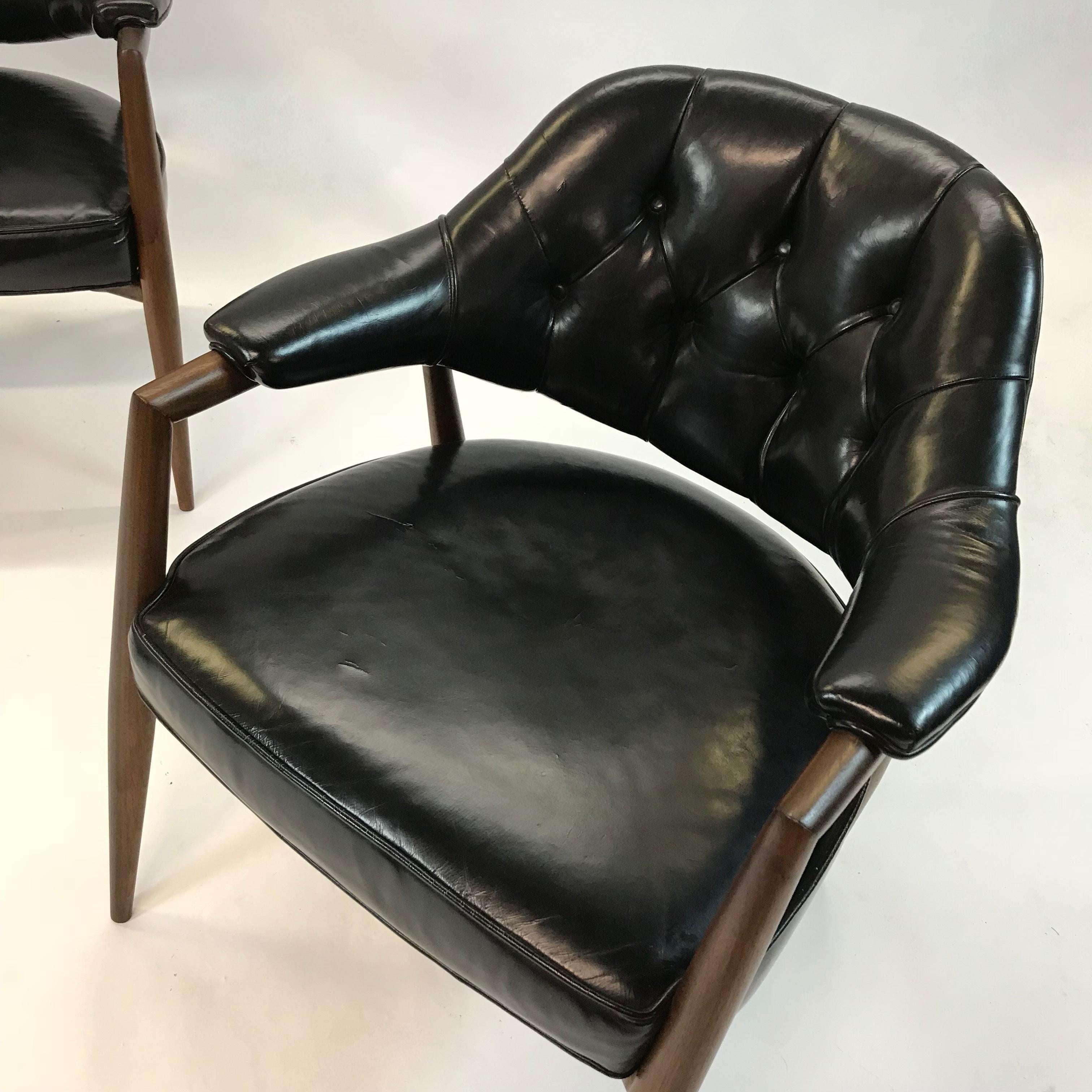 20th Century Pair of Walnut Armchairs by Maurice Bailey for Monteverdi-Young