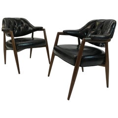 Pair of Walnut Armchairs by Maurice Bailey for Monteverdi-Young