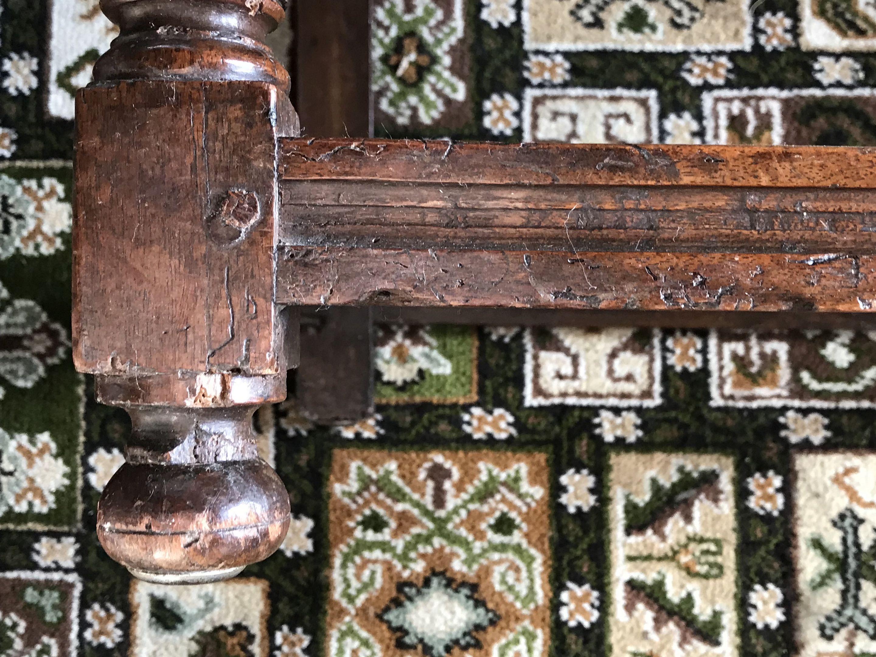 Pair of Walnut Armchairs, Late 16th Century, French Renaissance, with Ram Mask C For Sale 2