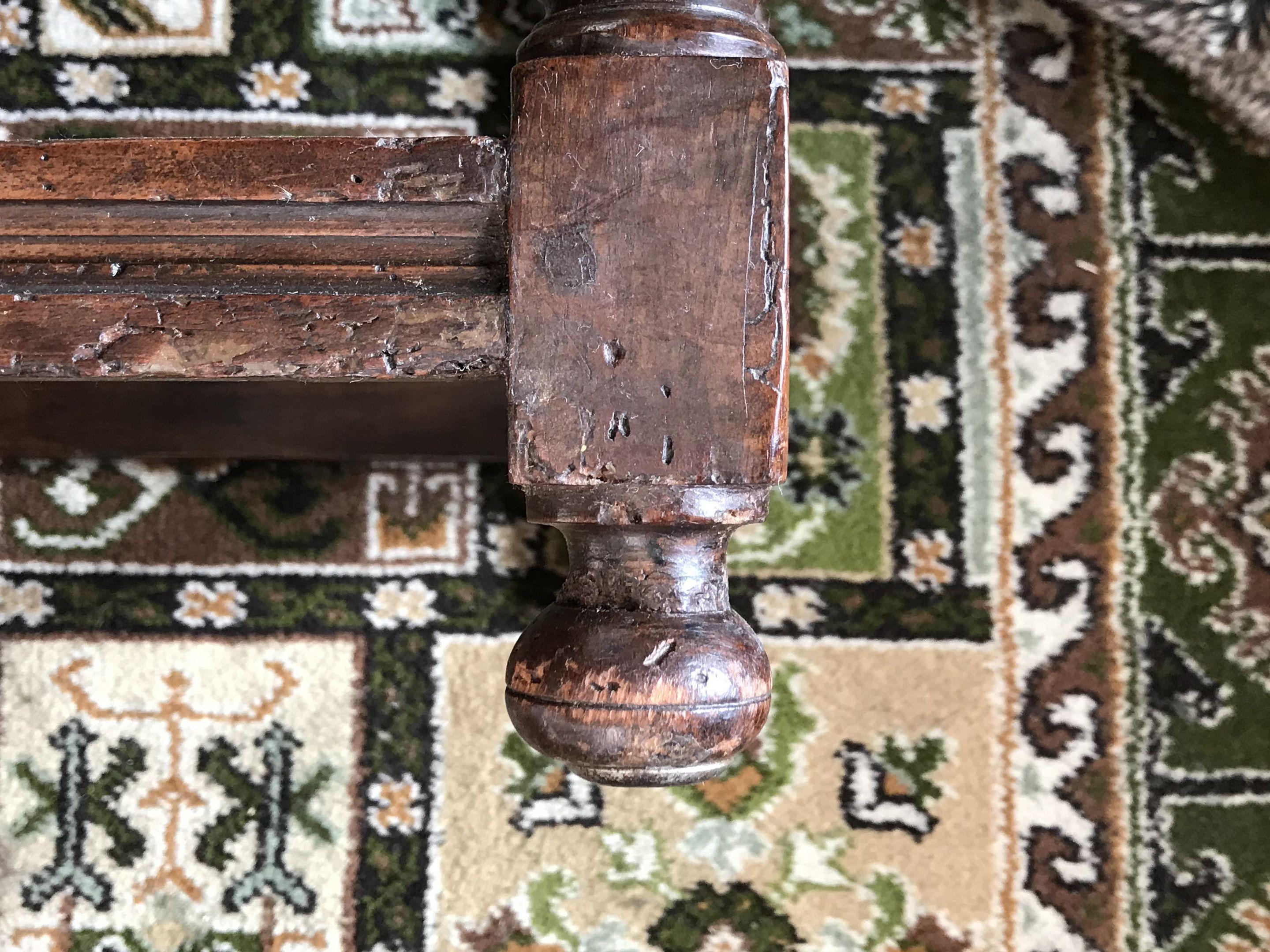 Pair of Walnut Armchairs, Late 16th Century, French Renaissance, with Ram Mask C For Sale 1