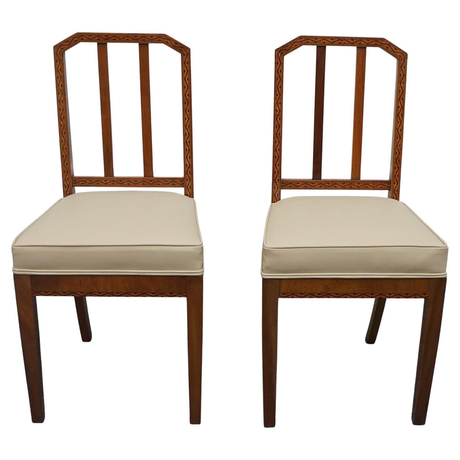 Pair of Art Deco Velvet Chairs at 1stDibs
