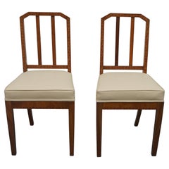 Pair of Walnut Art Deco Bedroom Chairs 