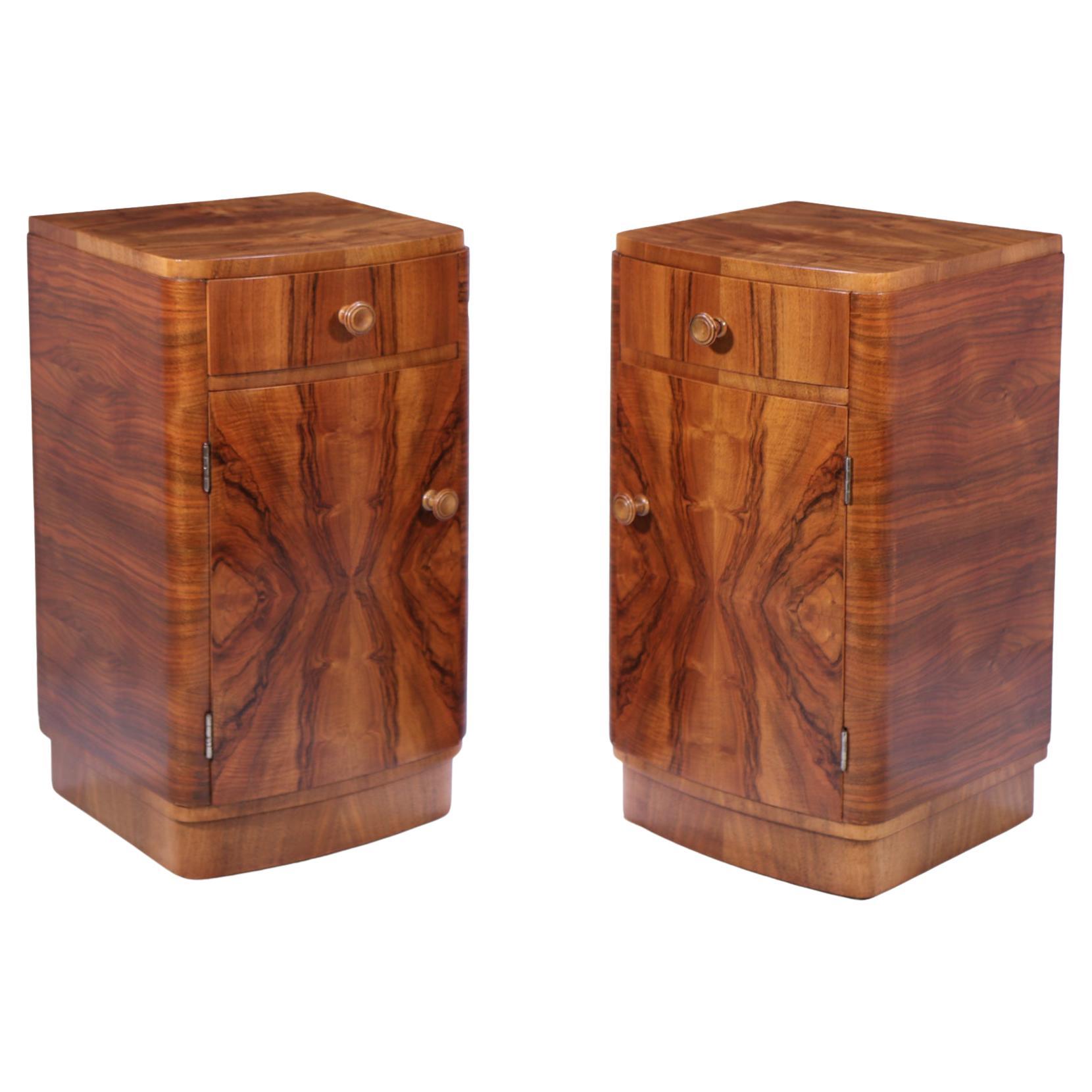 Pair of Art Deco Bedroom Cabinets from Paris at 1stDibs
