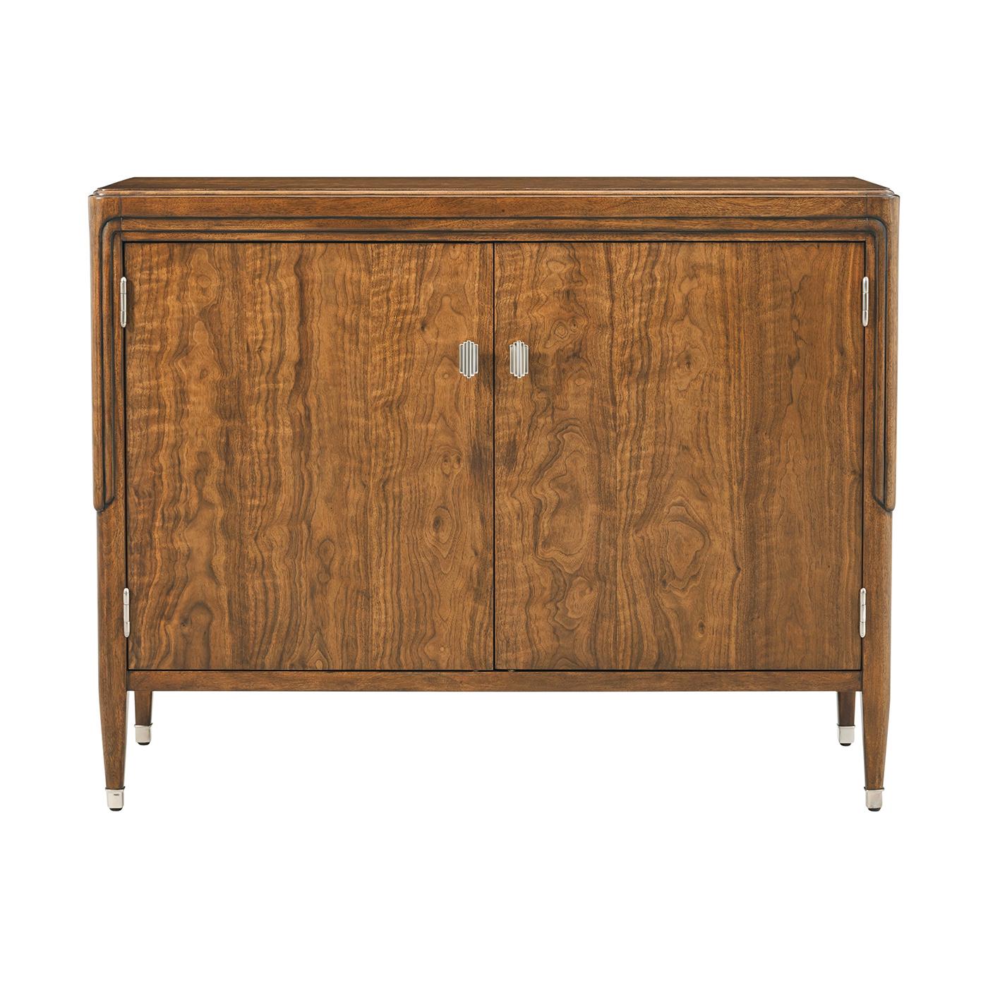 Contemporary Pair of Walnut Art Deco Cabinets For Sale