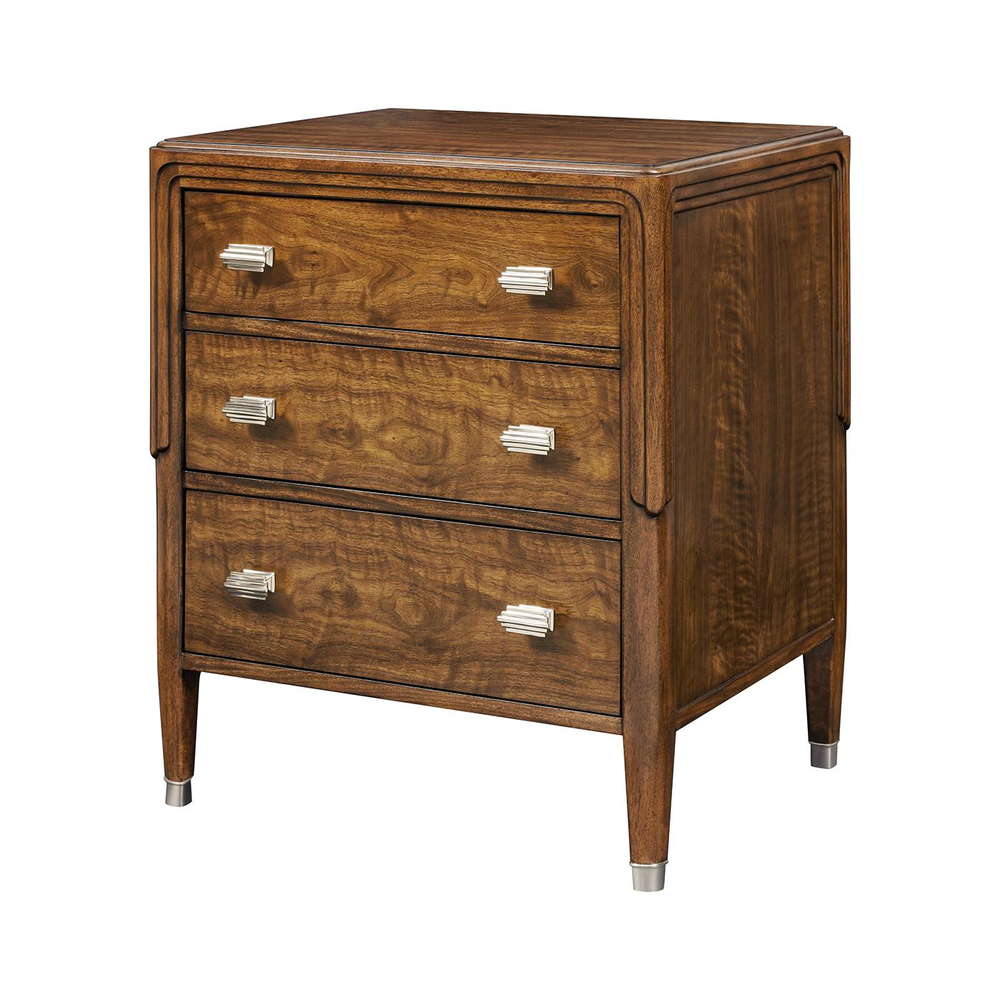 Pair of Walnut Art Deco Nightstands In New Condition For Sale In Westwood, NJ