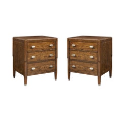 Pair of Walnut Art Deco Nightstands