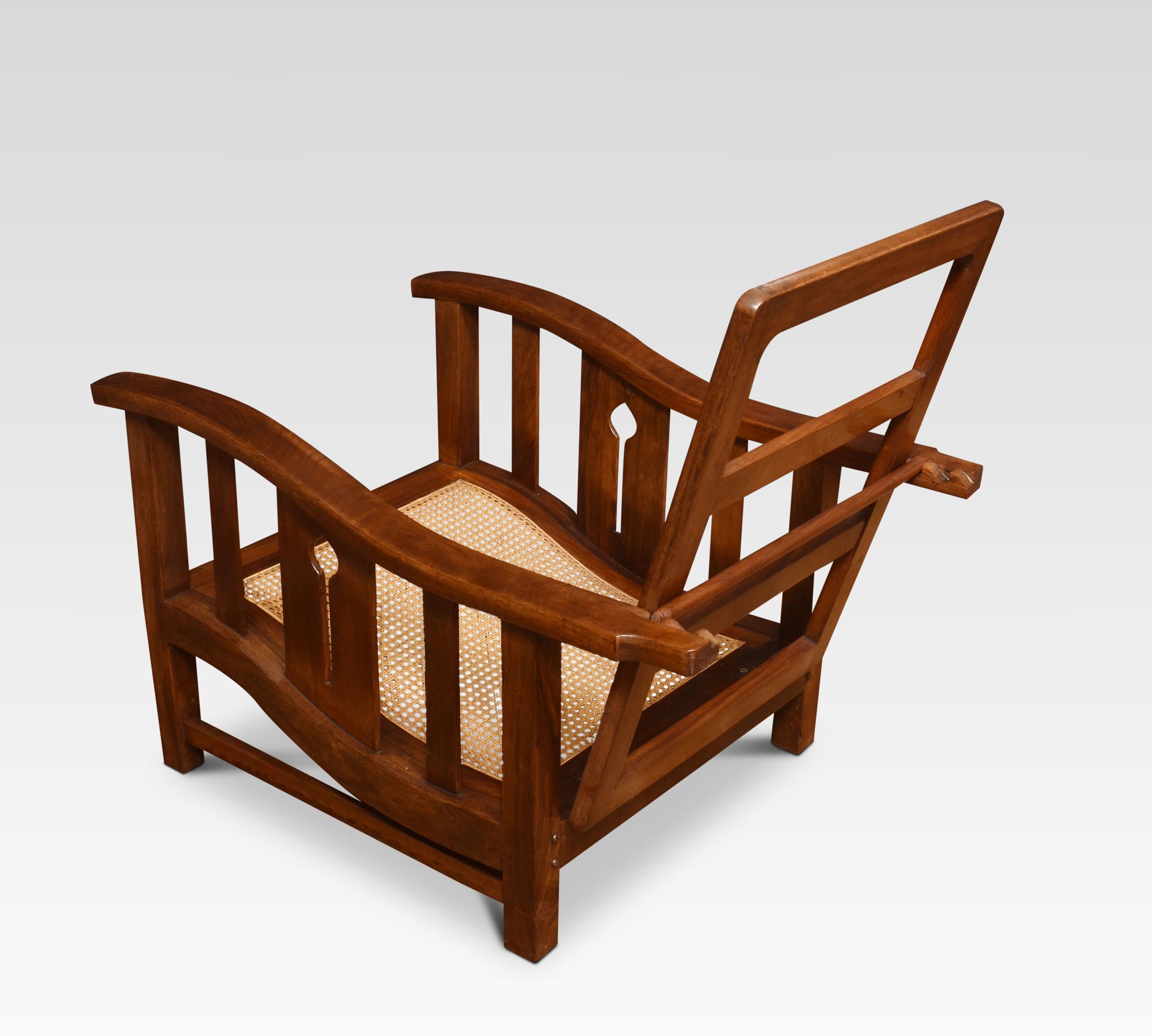 Pair of Walnut Arts and Crafts Lounge Chairs 1
