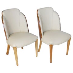 Pair of Walnut Backed Art Deco Cloud Chairs by Harry & Lou Epstein