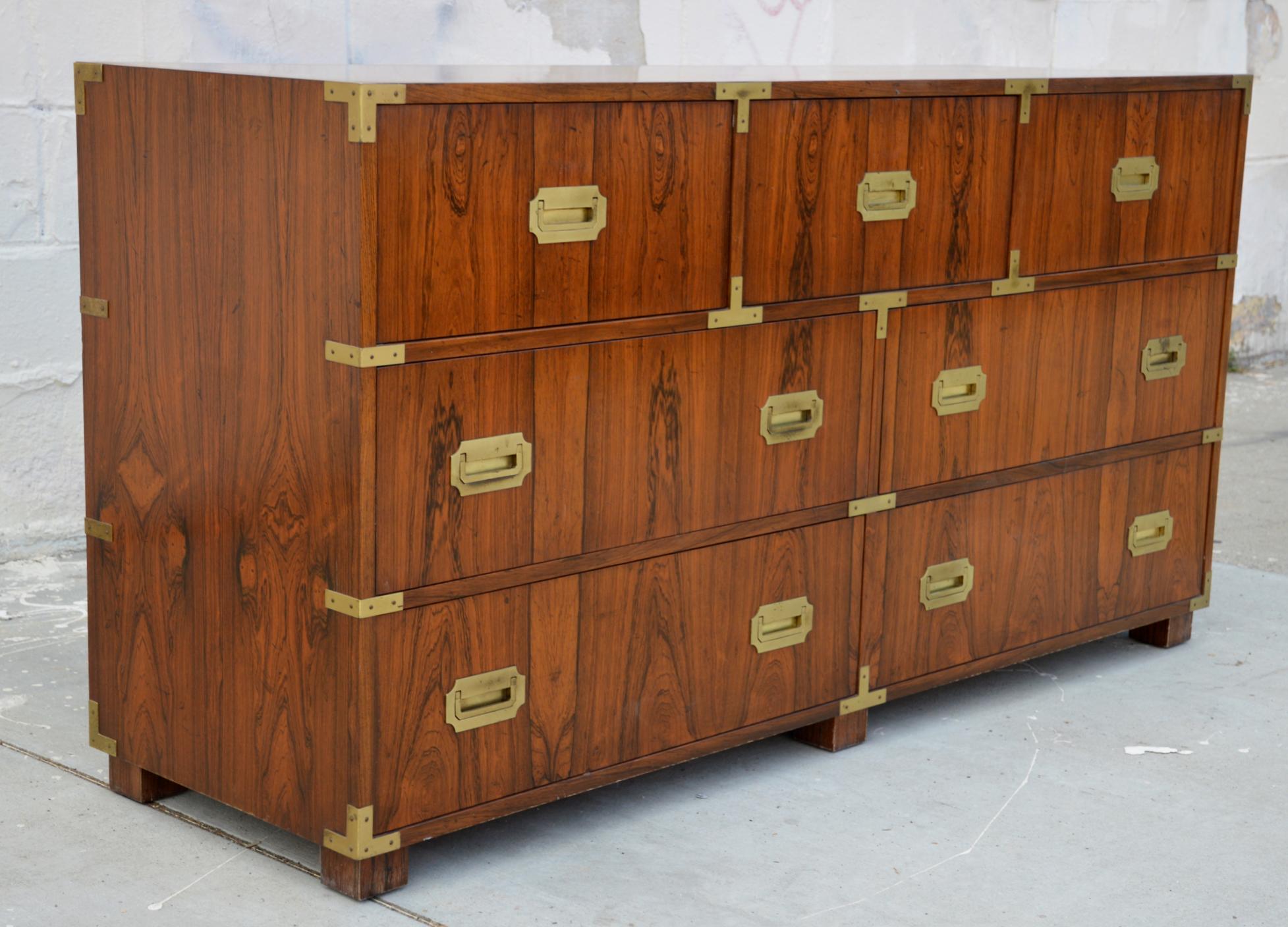 Mid-20th Century Pair of Walnut Baker Chests of Drawers
