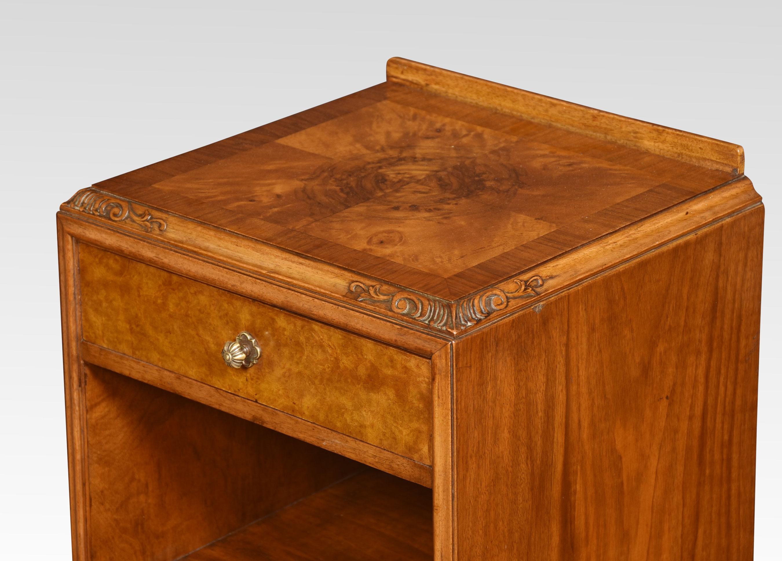 British Pair of Walnut Bedside Cabinets For Sale