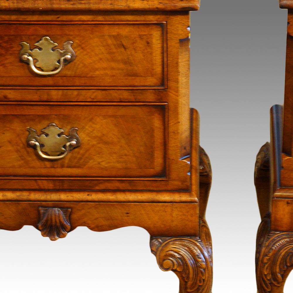 English Pair of Walnut Bedside Cabinets