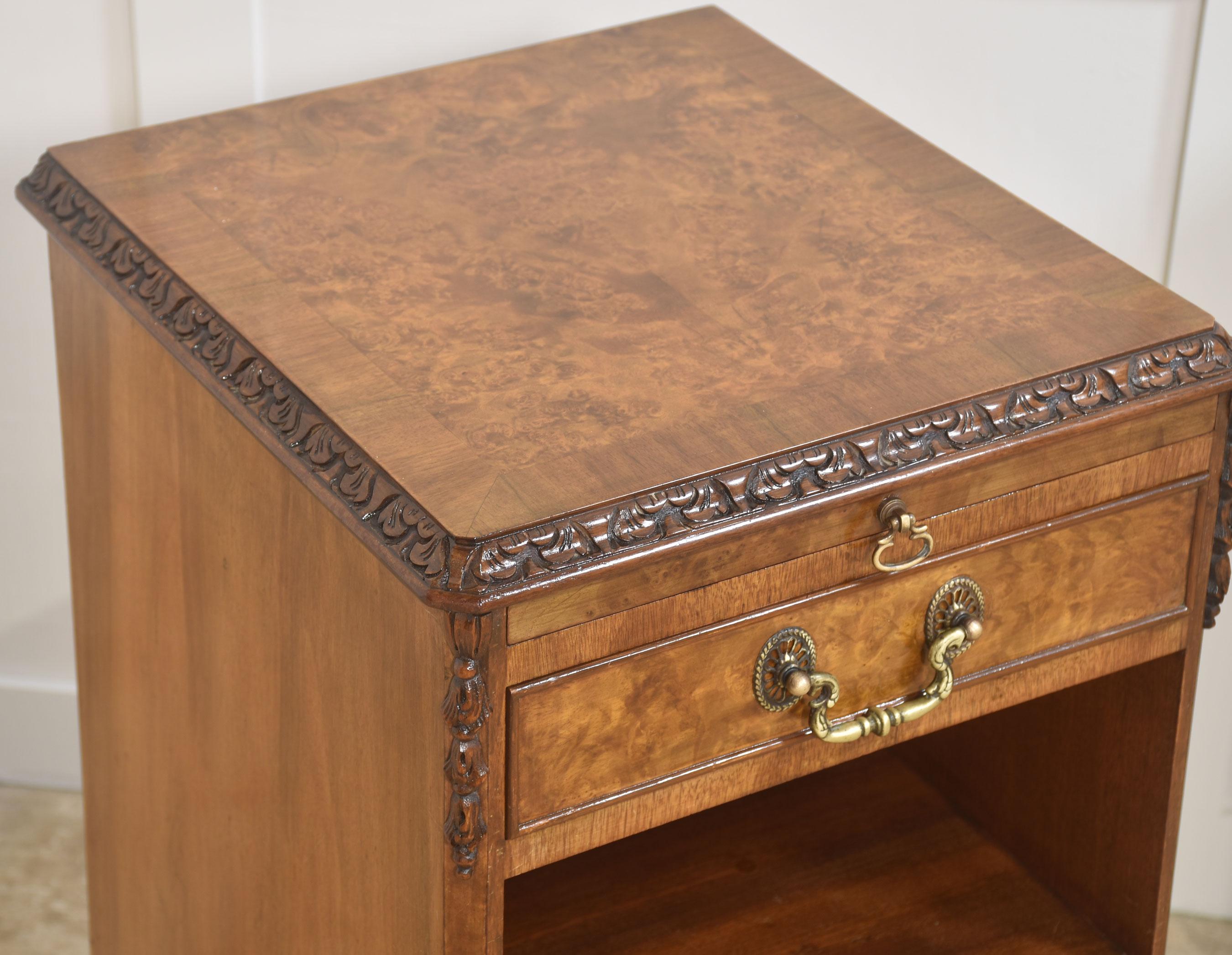 Pair of walnut bedside cabinets 2