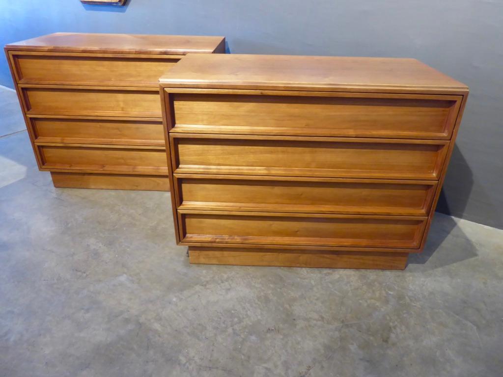 Pair of Walnut Bedside Chests Designed by John Keal for Brown-Saltman 4