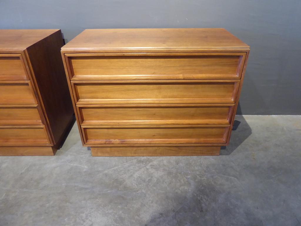 Pair of Walnut Bedside Chests Designed by John Keal for Brown-Saltman 5