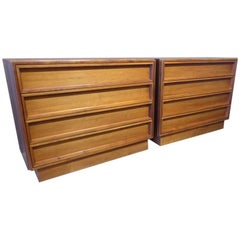 Pair of Walnut Bedside Chests Designed by John Keal for Brown-Saltman