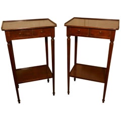 Antique Pair of Walnut Bedside Cupboards