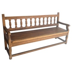 Antique Pair of Walnut Benches, Sold Separately, Florence, IT, 1840's