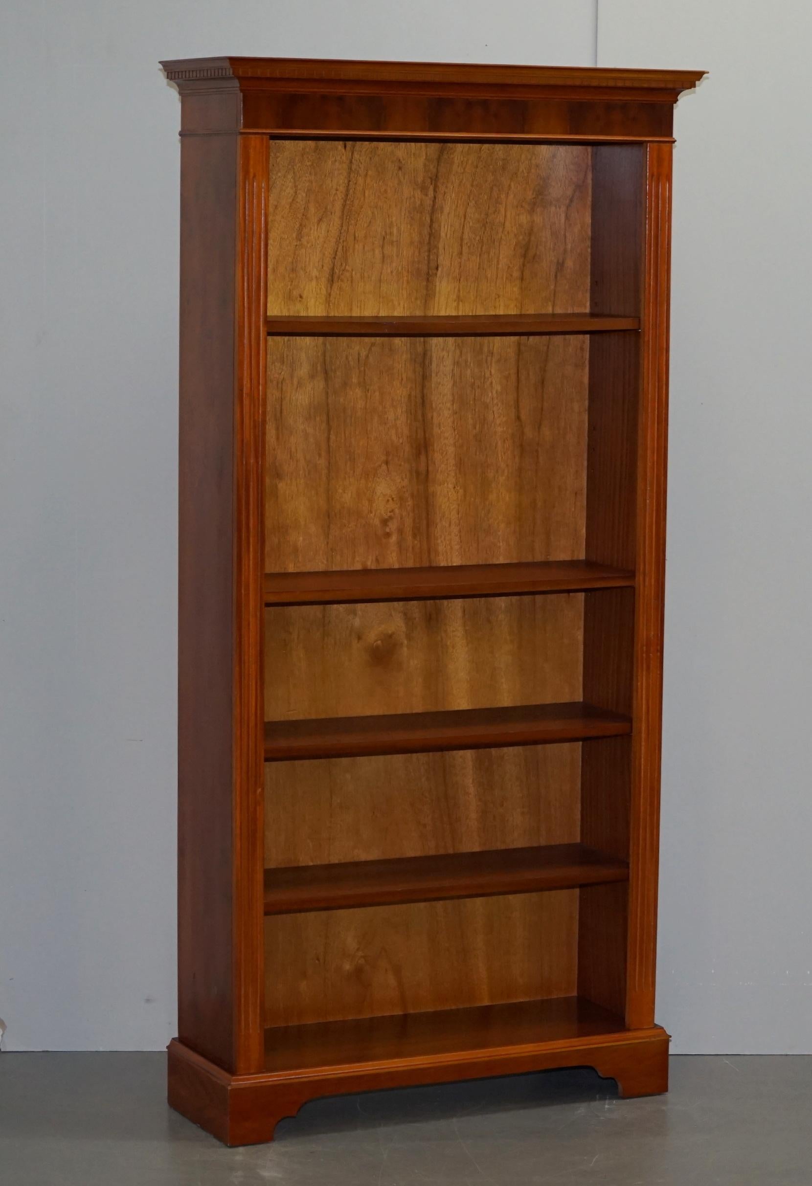 Pair of Walnut Beresford & Hicks Library Bookcases Height Adjustable Shelves 5