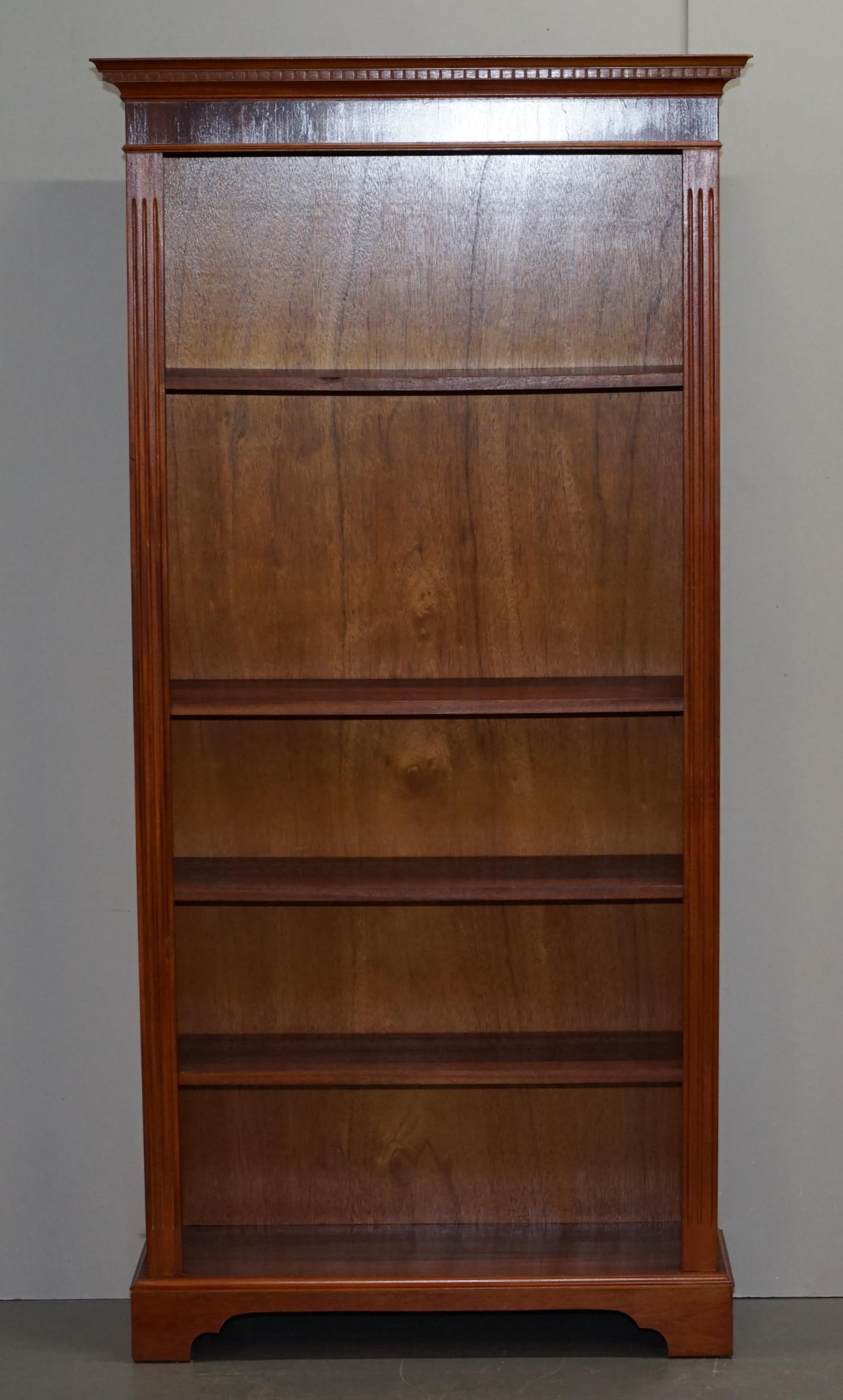 Pair of Walnut Beresford & Hicks Library Bookcases Height Adjustable Shelves 6