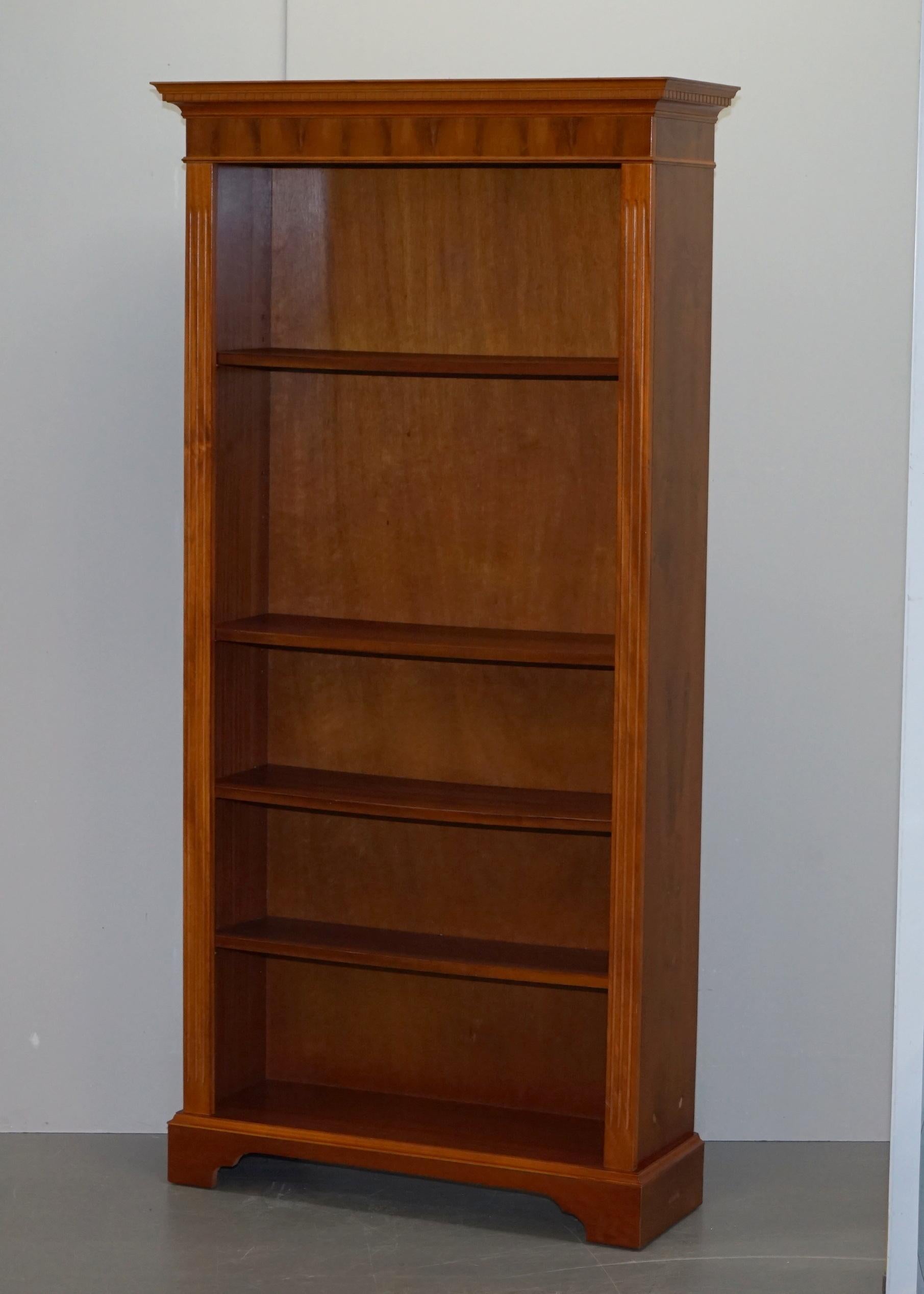 We are delighted to offer for sale this stunning pair of hand made in England Walnut Beresford & Hicks library bookcases with height adjustable shelves

A good looking well made pair, ideally suited for any setting really, at home library or
