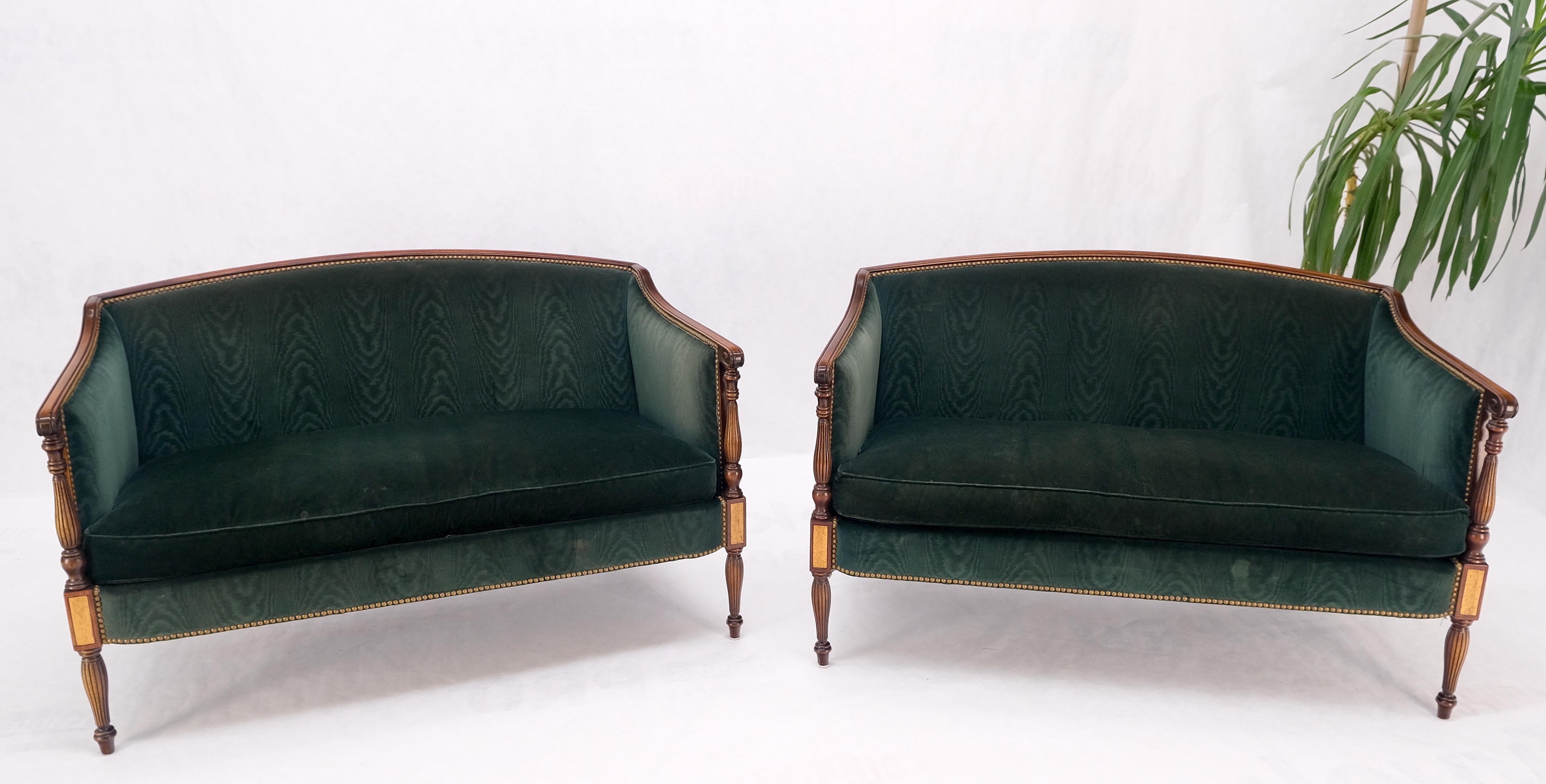Pair of Walnut & Burl Fine Regency Decorative Love Seats Sofas Settees  10
