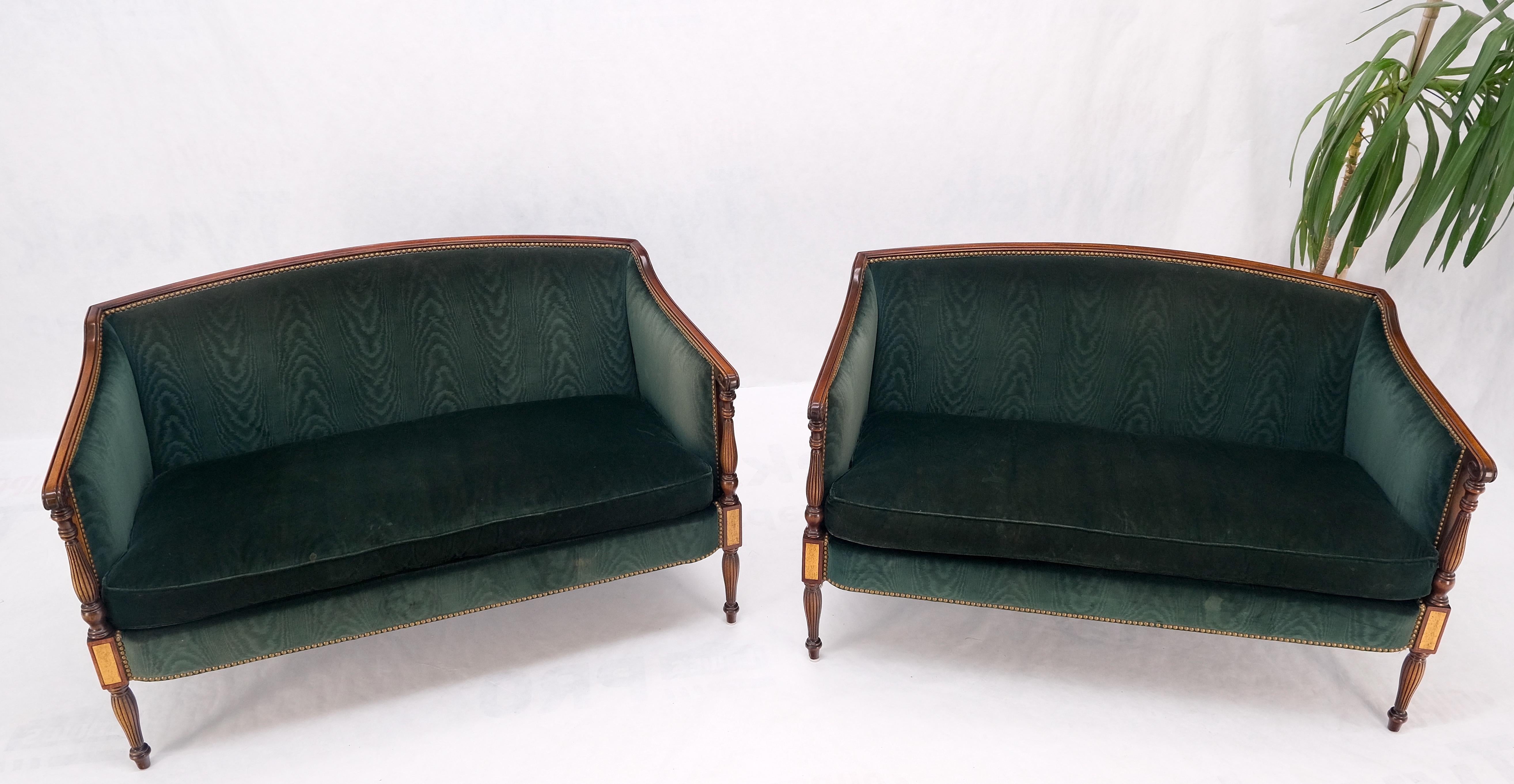 Pair of Walnut & Burl Fine Regency Decorative Love Seats Sofas Settees  11
