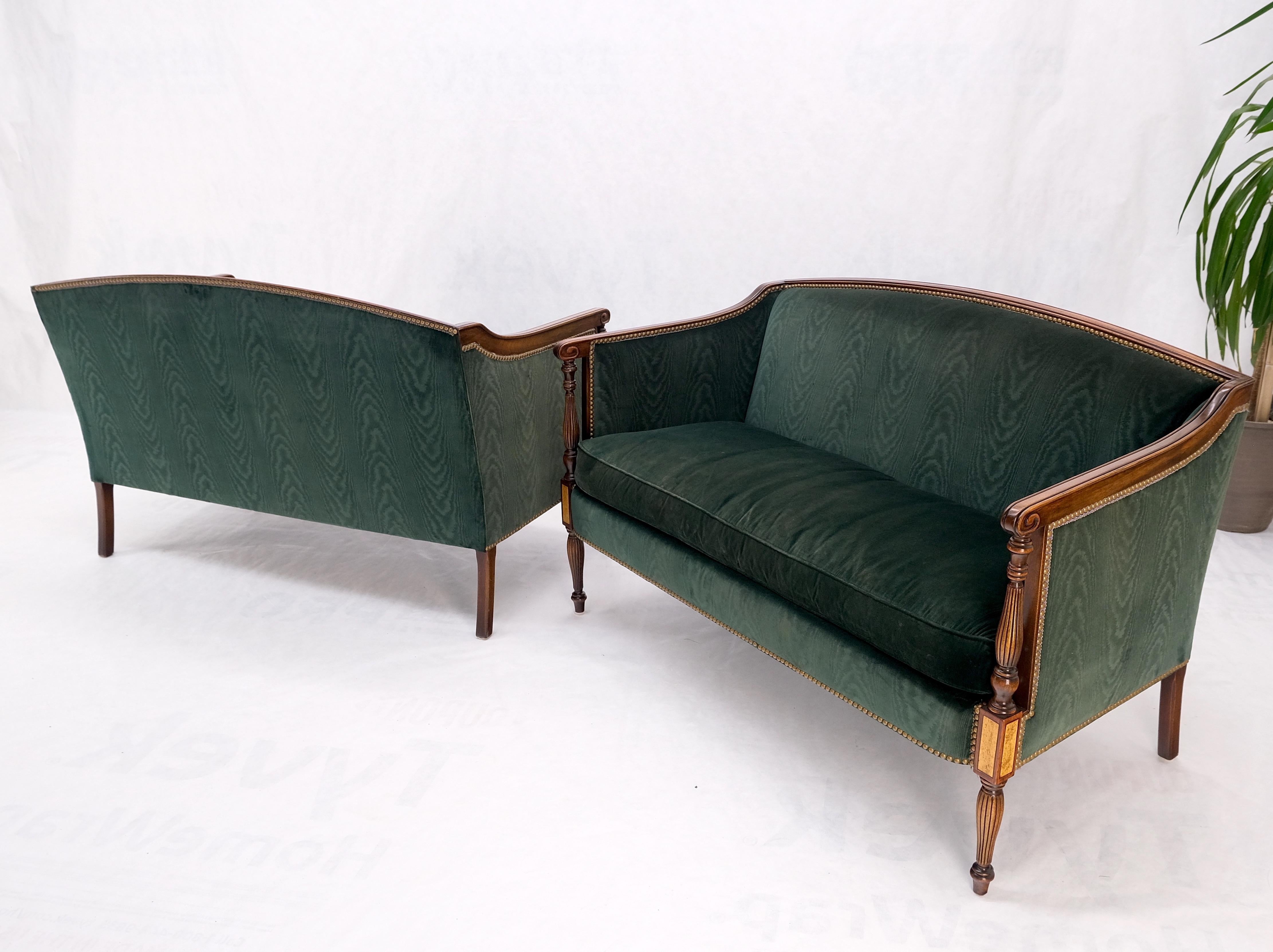 Pair of Walnut & Burl Fine Regency Decorative Love Seats Sofas Settees.
The frames are in mint condition new upholstery recommended.