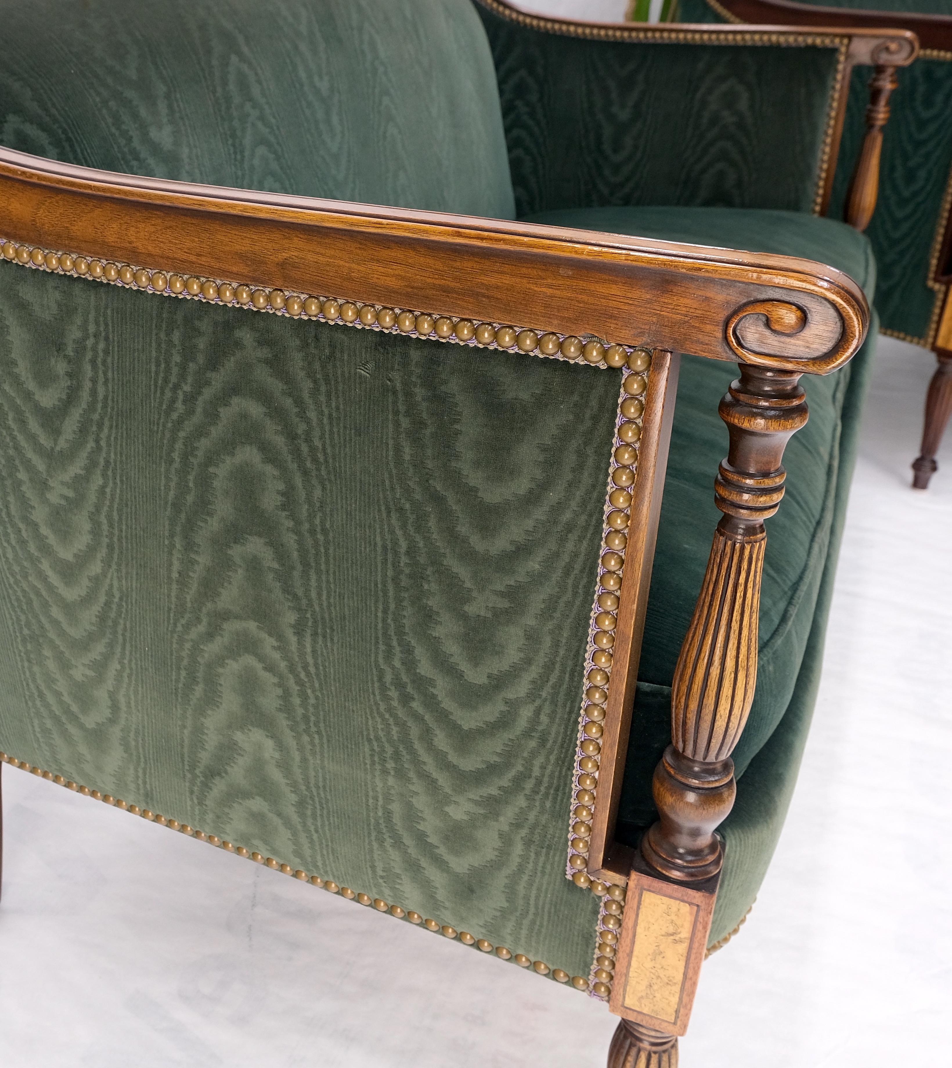 American Pair of Walnut & Burl Fine Regency Decorative Love Seats Sofas Settees 
