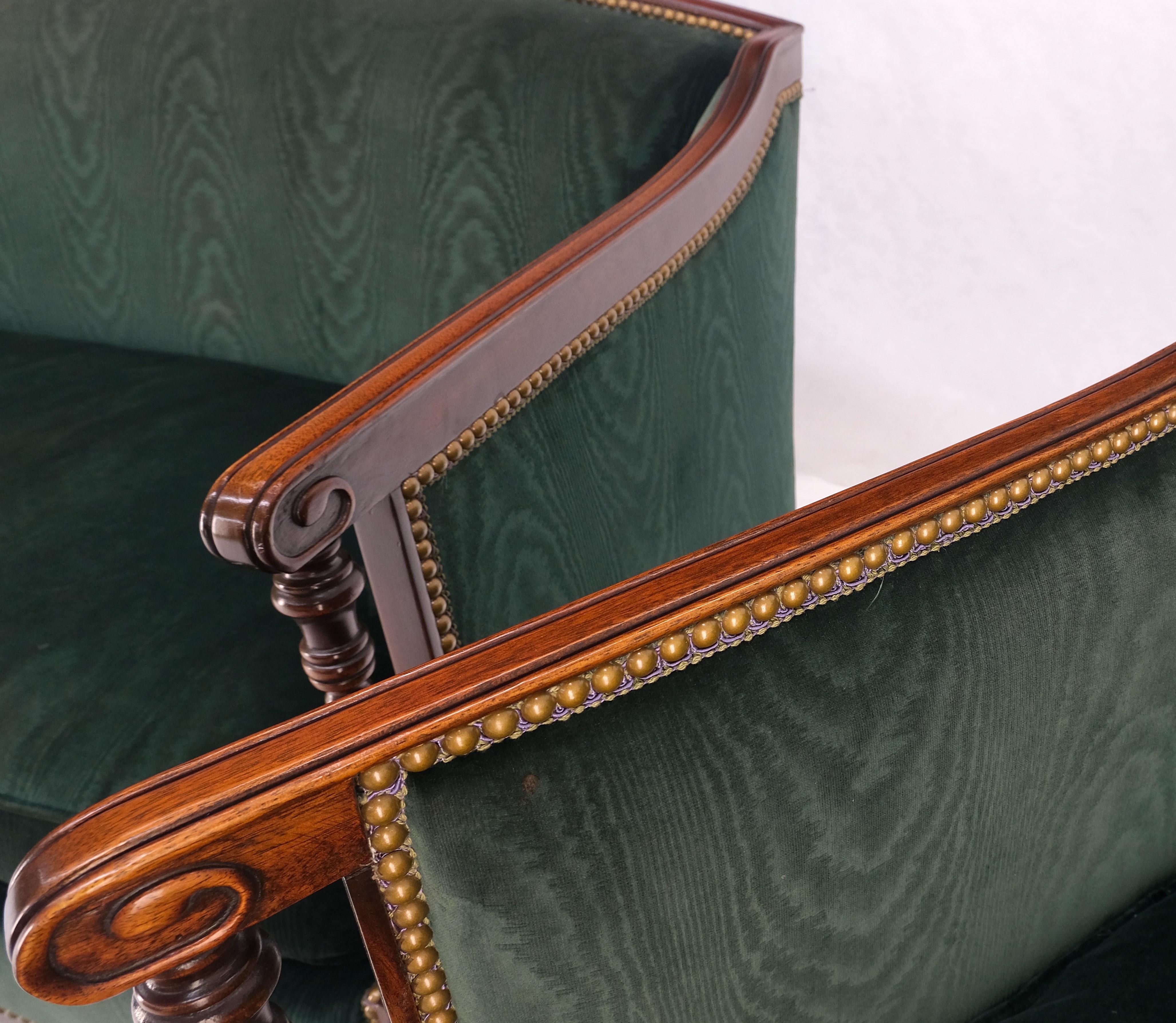 Upholstery Pair of Walnut & Burl Fine Regency Decorative Love Seats Sofas Settees 
