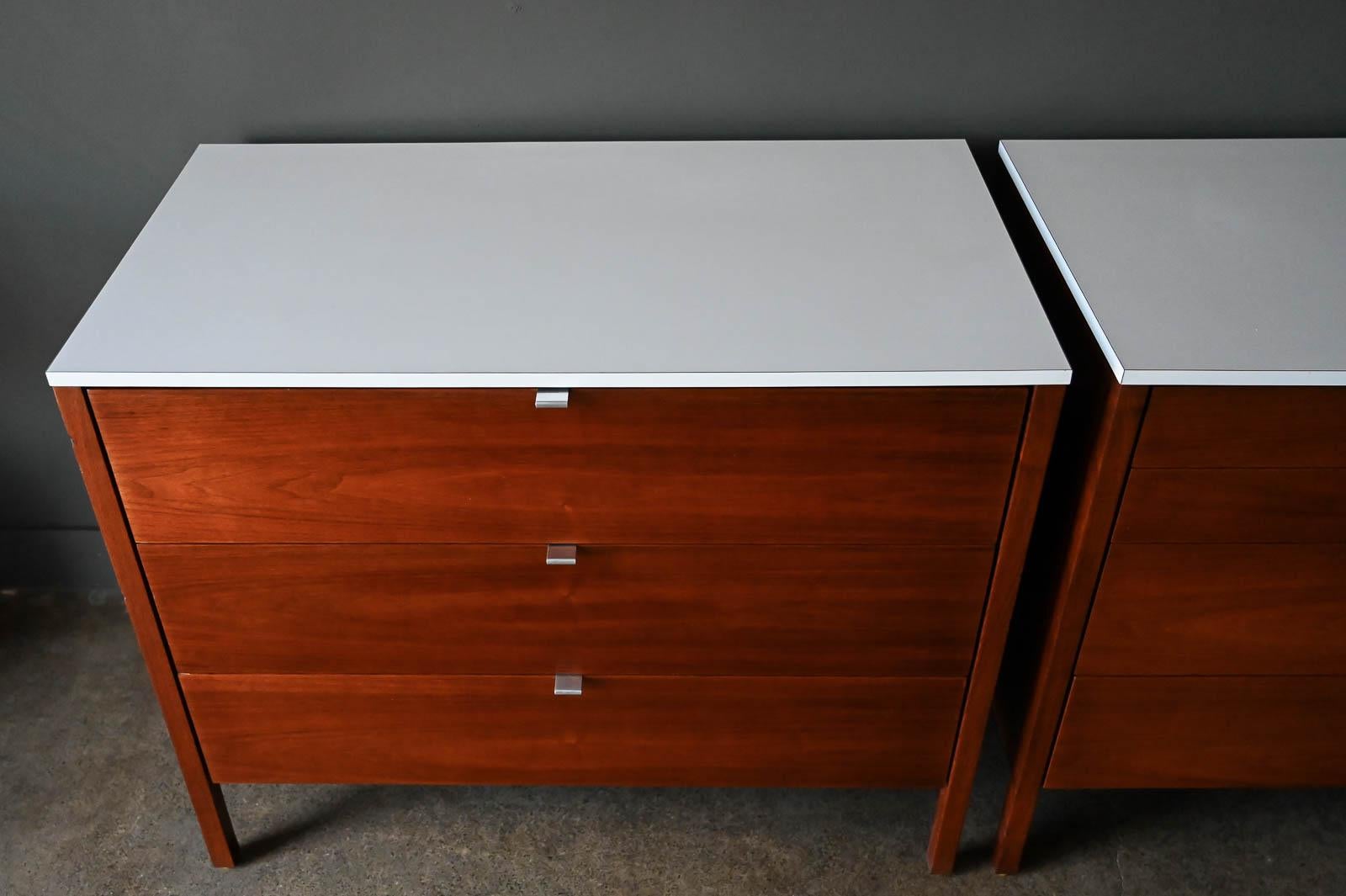 Mid-20th Century Pair of Walnut Cabinets by Florence Knoll, ca. 1960