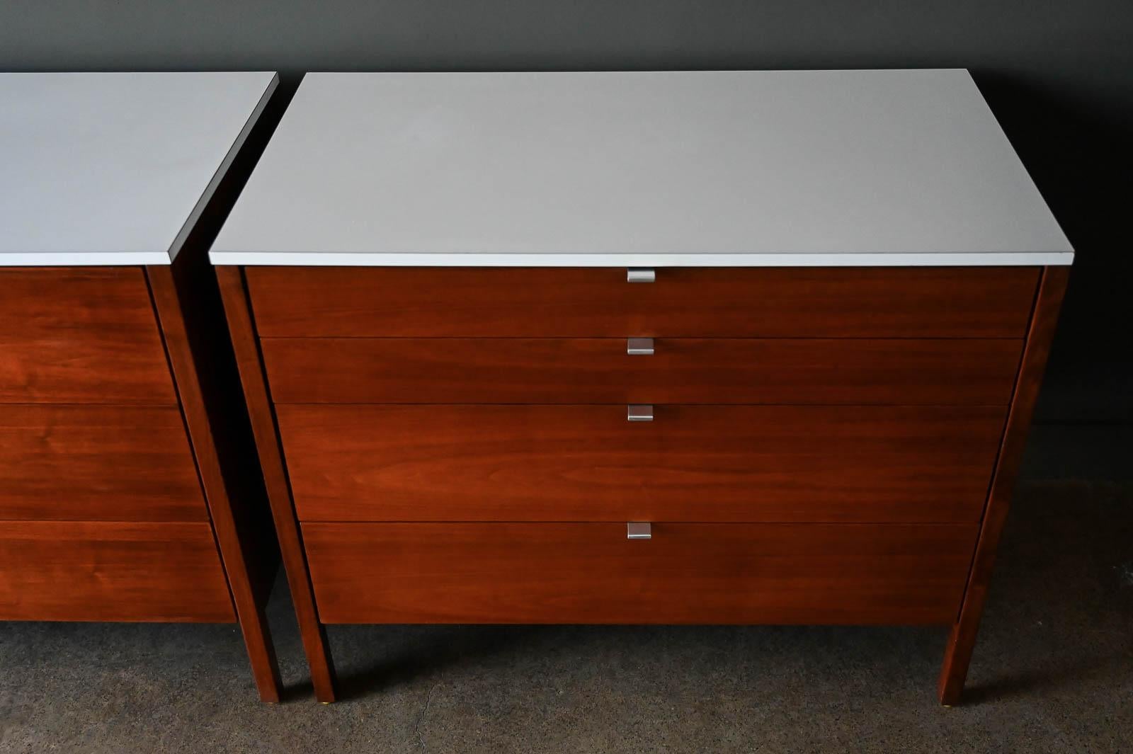 Laminate Pair of Walnut Cabinets by Florence Knoll, ca. 1960