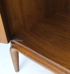 Pair of Walnut Carved Modern Ornament Front Door End Table Night Stands Mint