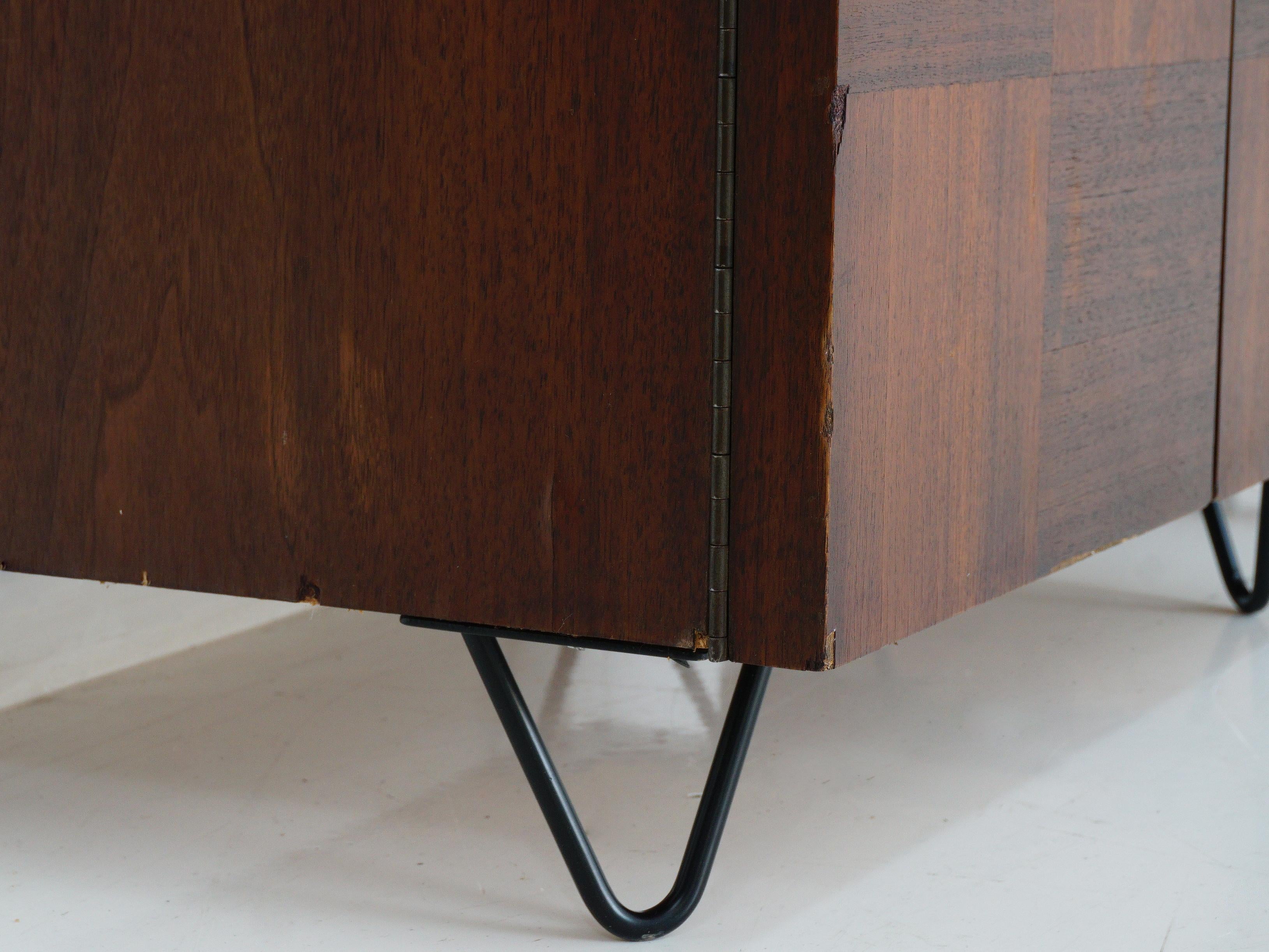 Pair of Walnut Checked Nightstands, 1960s 1