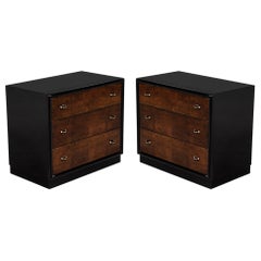 Pair of Walnut Chest of Drawers by Henredon in High Gloss Finish