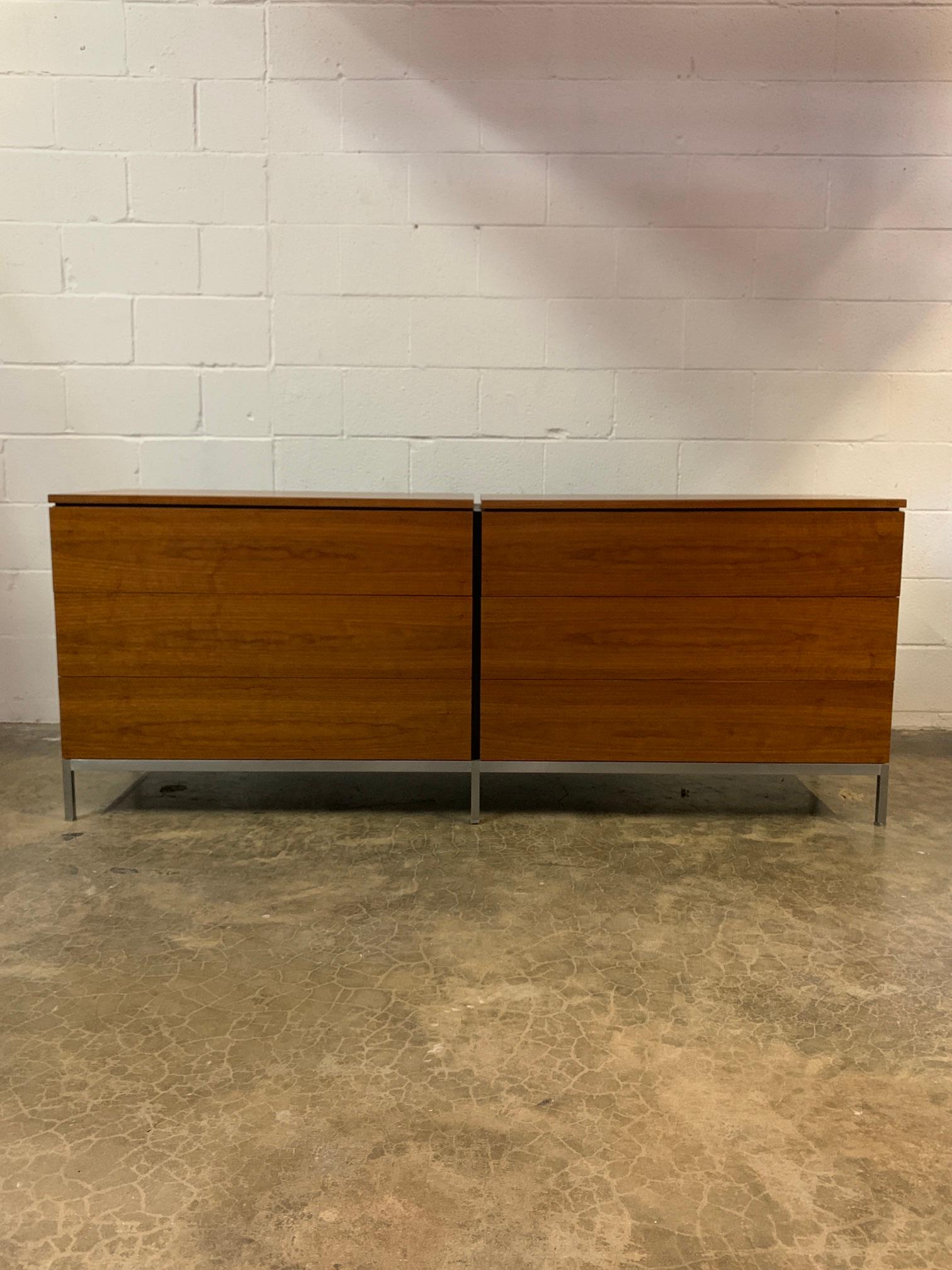 Pair of Walnut Chests by Florence Knoll for Knoll In Good Condition In Dallas, TX