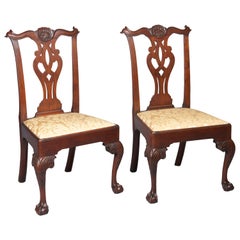 Pair of Walnut Chippendale Side Chairs