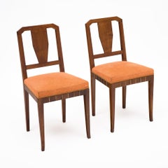 Paar Nussbaum-Esszimmerstühle, Vintage, Französisch, CIRCA 1930
