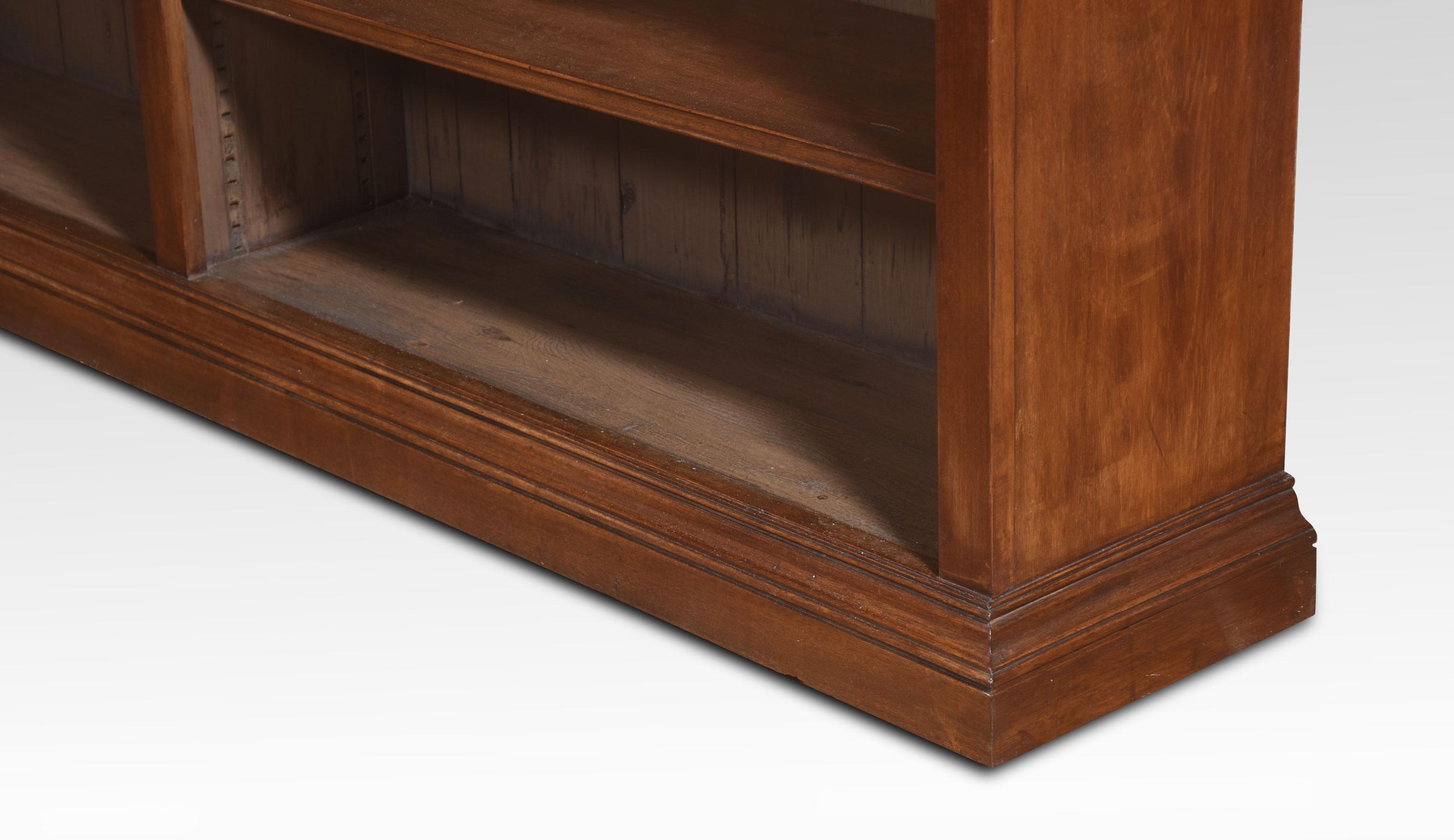 Pair of walnut dwarf open bookcases For Sale 1