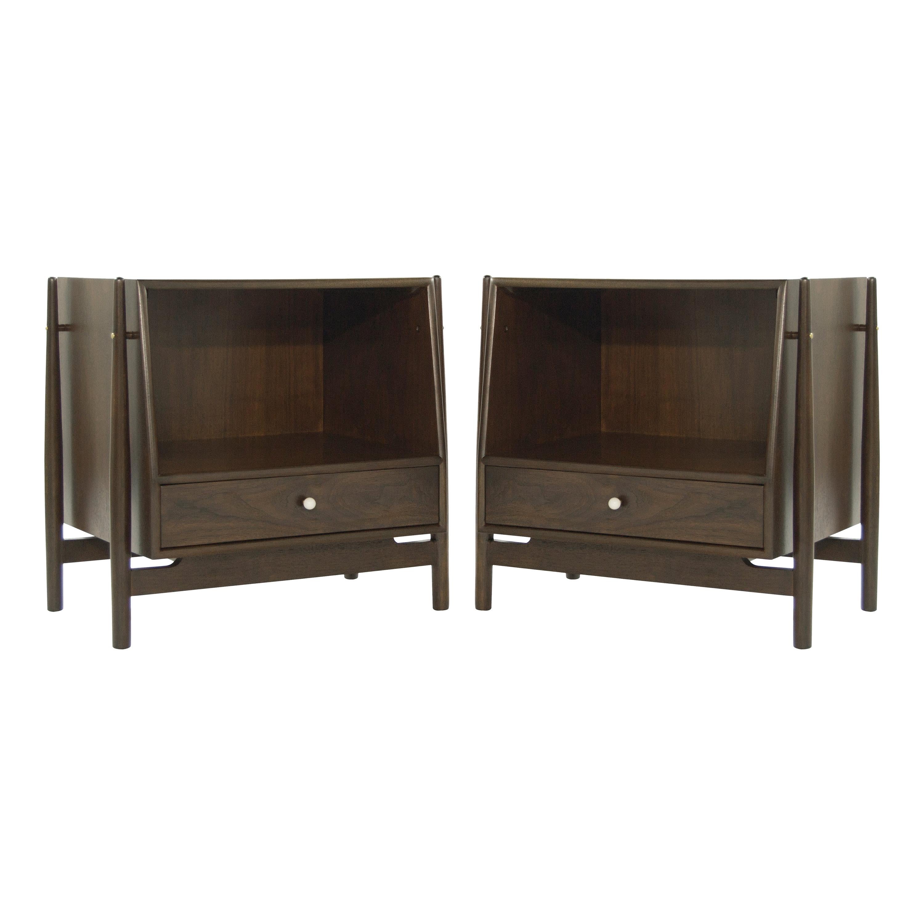 Pair of Walnut End Tables by Kipp Stewart, 1950s