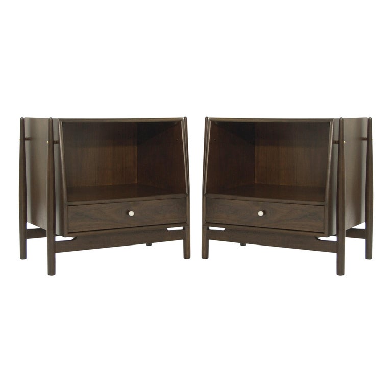 Pair of Walnut End Tables by Kipp Stewart, 1950s For Sale