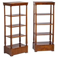 Pair of Walnut Étagères, Northern Italy, circa 1840