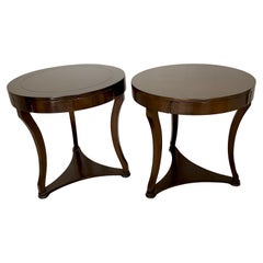 Pair of Walnut Finish Side Tables with Drawers
