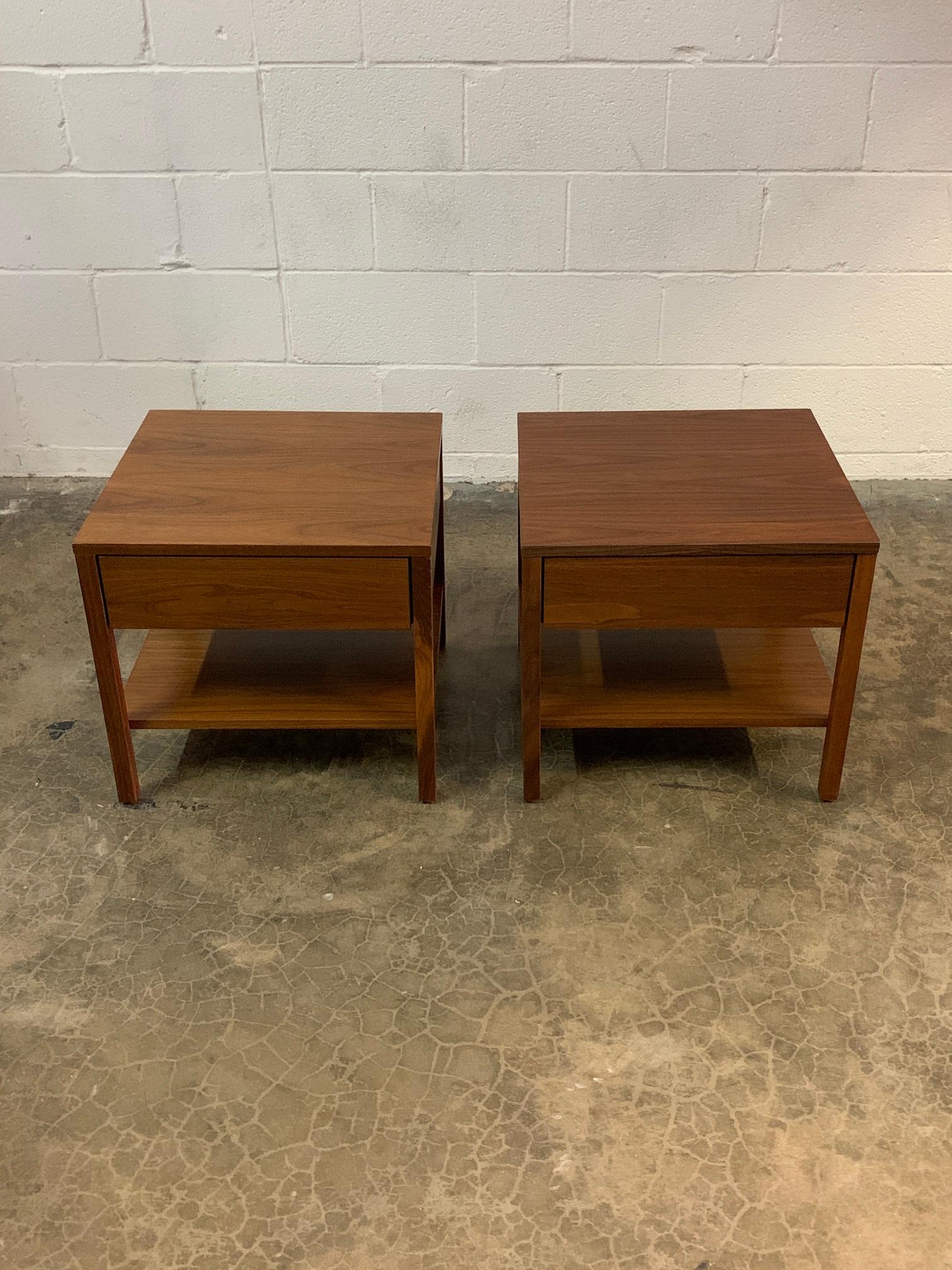 Pair of Walnut Florence Knoll Nightstands  2