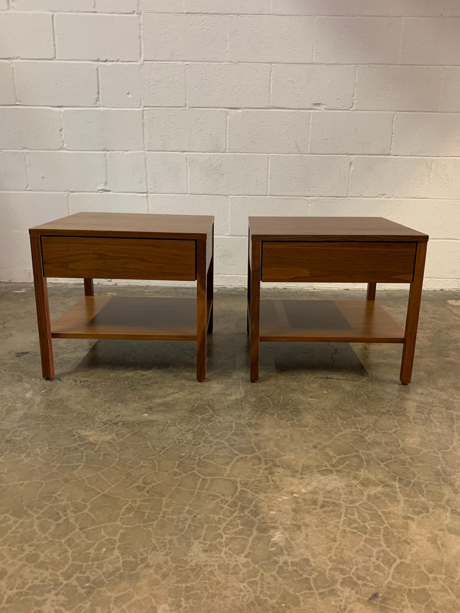 Pair of Walnut Florence Knoll Nightstands  3