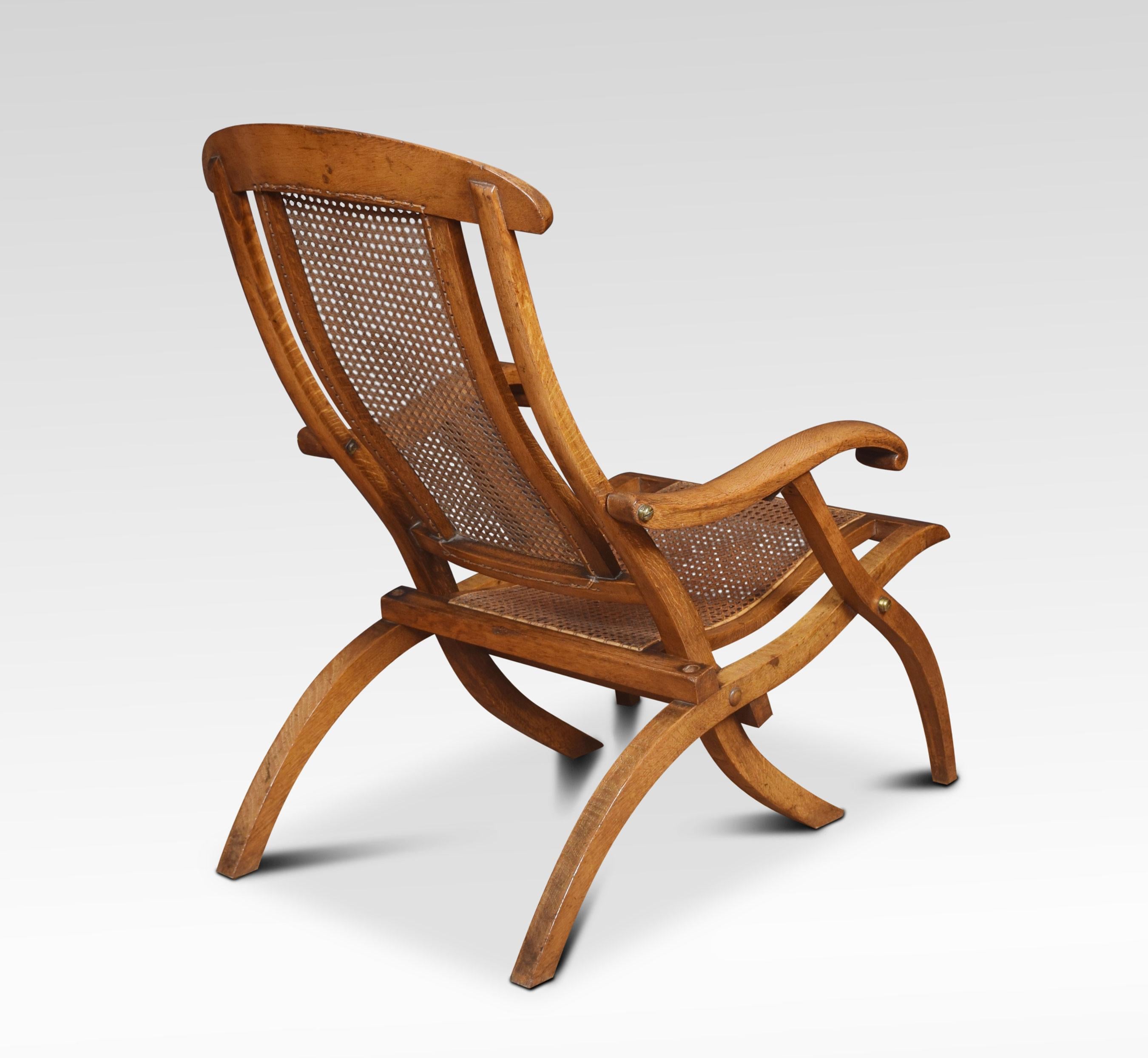 20th Century Pair of Walnut Framed Folding Steamer Deck Chairs