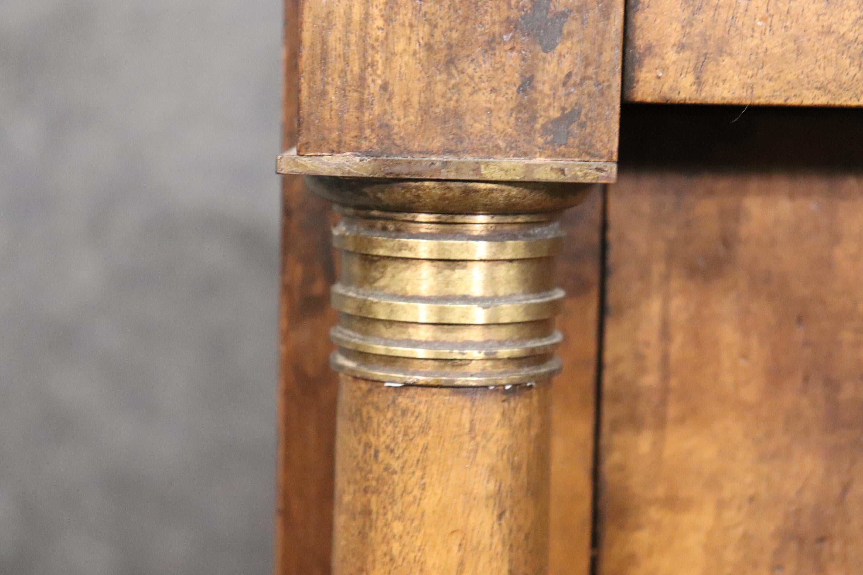 Pair of Walnut French Empire Style Baker Commodes Nightstands circa 1950 8