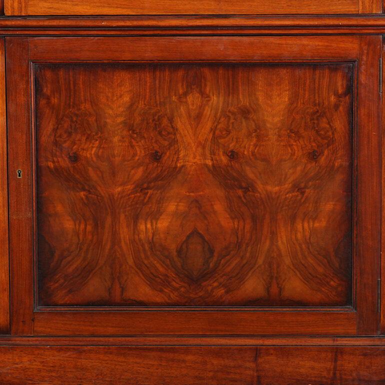 20th Century Pair of Walnut Georgian Revival Corner Cabinets