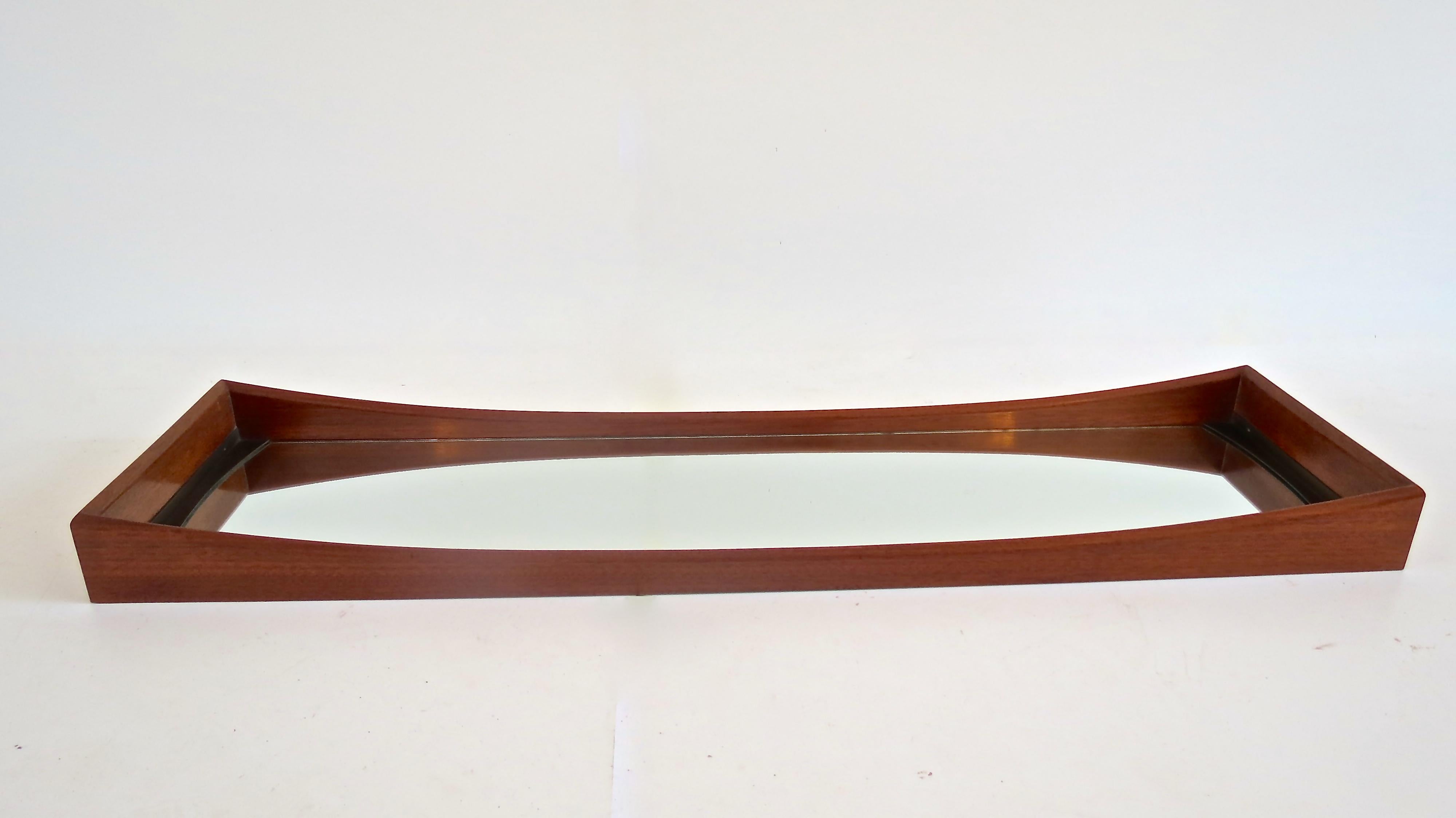 Pair of Walnut in the style of Ico Parisi Curved Wall Mirrors, 1950 For Sale 2